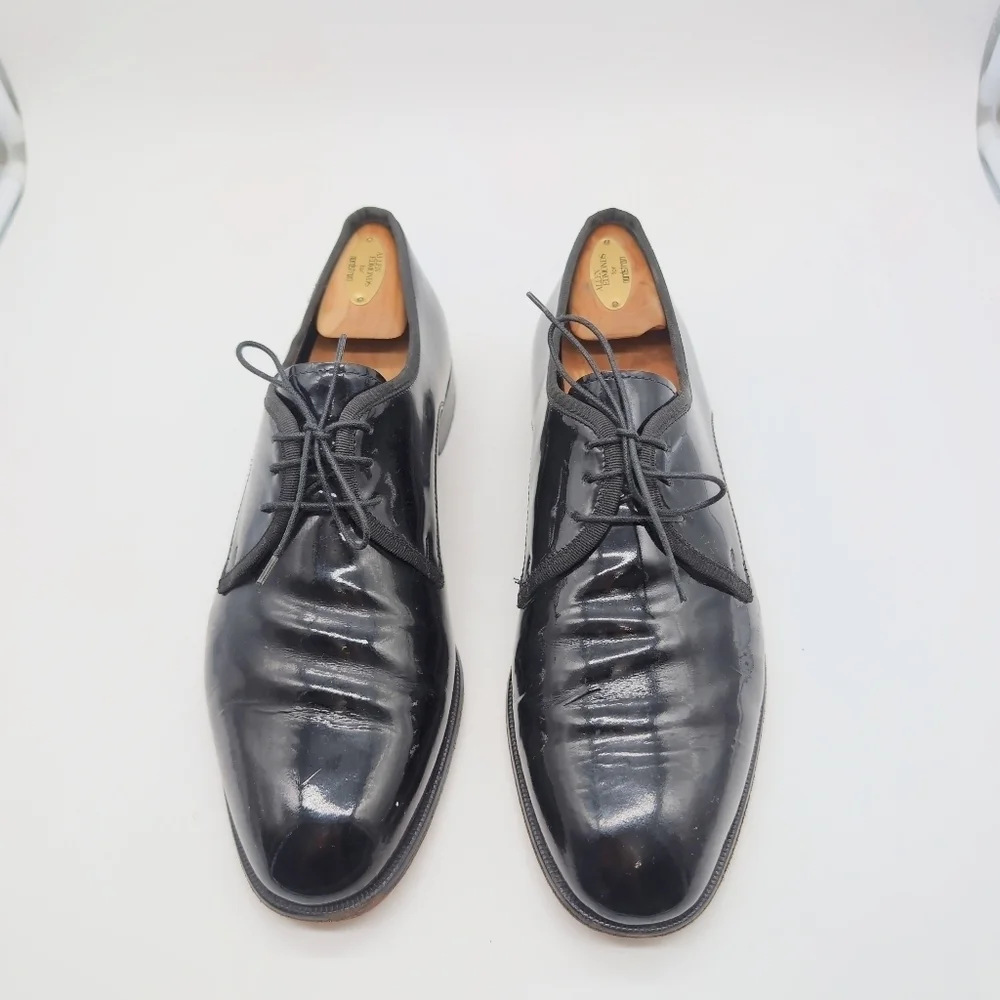 Black sz 10.5  Patent Leather Oxford Shoes By Pronto Uomo Firenze